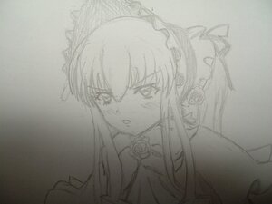 Rating: Safe Score: 0 Tags: 1girl eyebrows_visible_through_hair flower hairband image long_hair looking_at_viewer monochrome open_mouth rose shinku sketch solo traditional_media upper_body User: admin