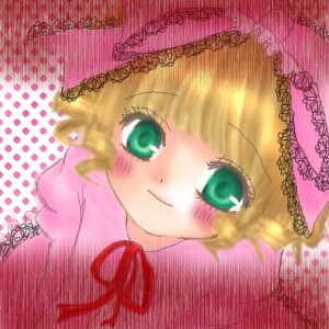 Rating: Safe Score: 0 Tags: 1girl bangs blonde_hair blush bonnet green_eyes hat hina_ichigo hinaichigo image looking_at_viewer pink_background pink_bow rain ribbon short_hair smile solo upper_body User: admin