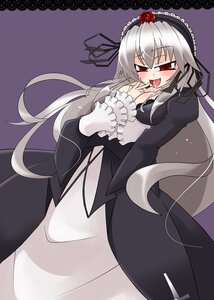 Rating: Safe Score: 3 Tags: 1girl blush breasts cleavage dress finger_licking flower frills hairband image juliet_sleeves licking long_hair long_sleeves looking_at_viewer medium_breasts open_mouth red_eyes rose silver_hair solo suigintou tongue tongue_out very_long_hair User: admin