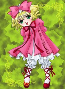 Rating: Safe Score: 0 Tags: 1girl :d blonde_hair bloomers blush bow cross-laced_footwear dress flower frills full_body green_eyes hair_bow hina_ichigo hinaichigo image long_sleeves looking_at_viewer open_mouth pink_bow pink_dress ribbon rose short_hair smile solo standing underwear white_bloomers User: admin
