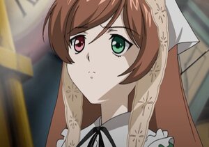 Rating: Safe Score: 0 Tags: 1girl black_ribbon blurry brown_hair frills green_eyes heterochromia image long_hair neck_ribbon ribbon solo suiseiseki veil User: admin