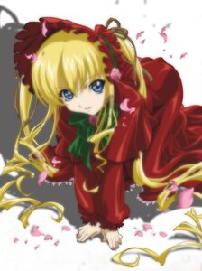 Rating: Safe Score: 0 Tags: 1girl all_fours blonde_hair blue_eyes bow bowtie dress flower green_bow image long_hair long_sleeves looking_at_viewer petals red_capelet red_dress rose rose_petals shinku solo twintails User: admin