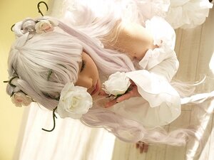 Rating: Safe Score: 0 Tags: 1girl bangs closed_mouth flower hair_flower hair_ornament kirakishou lips long_hair realistic sitting solo white_flower white_hair User: admin