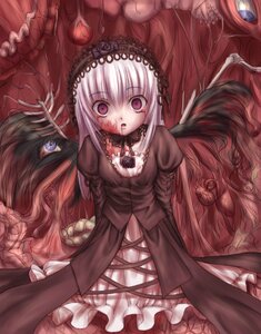 Rating: Safe Score: 0 Tags: 1girl doll_joints dress flower frills hairband image joints juliet_sleeves lolita_fashion lolita_hairband long_hair long_sleeves looking_at_viewer puffy_sleeves rose solo suigintou very_long_hair white_hair wings User: admin