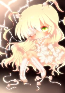 Rating: Safe Score: 0 Tags: 1girl blonde_hair dress flower gloves green_eyes image kirakishou long_hair pink_rose rose solo thorns underwear very_long_hair white_flower white_rose User: admin