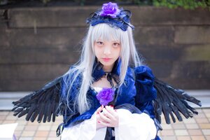Rating: Safe Score: 0 Tags: 1girl bangs black_wings blurry blurry_background choker closed_mouth depth_of_field dress feathered_wings feathers flower lips long_hair long_sleeves looking_at_viewer nail_polish ribbon rose solo suigintou upper_body wings User: admin