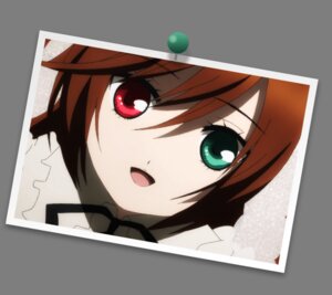 Rating: Safe Score: 0 Tags: 1girl :d black_border border brown_hair camera circle_cut close-up face green_eyes image letterboxed looking_at_viewer open_mouth red_eyes red_hair smile solo suiseiseki windowboxed User: admin
