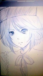 Rating: Safe Score: 0 Tags: 1girl blue_eyes closed_mouth expressionless eyebrows_visible_through_hair frills frown hair_between_eyes image kagamine_rin looking_at_viewer monochrome portrait short_hair solo souseiseki traditional_media User: admin