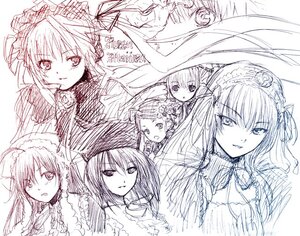 Rating: Safe Score: 0 Tags: 6+girls blush flower hairband hat image long_hair looking_at_viewer monochrome multiple multiple_girls open_mouth rose shinku siblings sisters sketch smile suigintou suiseiseki tagme twintails User: admin