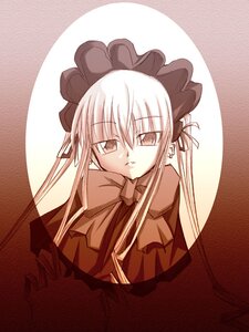 Rating: Safe Score: 0 Tags: 1girl auto_tagged bonnet bow bowtie capelet dress image long_hair long_sleeves looking_at_viewer monochrome parted_lips ribbon shinku solo twintails upper_body User: admin