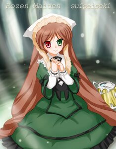 Rating: Safe Score: 0 Tags: 1girl brown_hair dress frills green_dress green_eyes heterochromia image long_hair long_sleeves looking_at_viewer red_eyes solo suiseiseki twintails very_long_hair User: admin