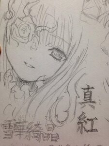 Rating: Safe Score: 0 Tags: 1girl bangs eyebrows_visible_through_hair flower graphite_(medium) image kirakishou looking_at_viewer monochrome rose smile solo traditional_media User: admin