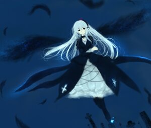 Rating: Safe Score: 0 Tags: 1girl bird black_dress black_feathers black_wings blurry crow depth_of_field dove dress feathers floating_hair flower hairband image long_hair long_sleeves rose seagull solo suigintou very_long_hair white_hair User: admin