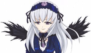 Rating: Safe Score: 0 Tags: 1girl auto_tagged black_ribbon black_wings dress feathered_wings flower frills hairband image long_hair long_sleeves looking_at_viewer rose silver_hair simple_background solo suigintou white_background wings User: admin