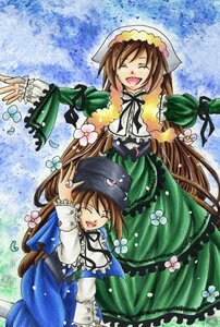 Rating: Safe Score: 0 Tags: 2girls brown_hair closed_eyes dress frills hat head_scarf image long_hair long_sleeves multiple_girls open_mouth pair short_hair siblings sisters smile souseiseki suiseiseki twins very_long_hair User: admin