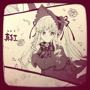 Rating: Safe Score: 0 Tags: 1girl auto_tagged bonnet bow bowtie dress drill_hair flower image long_hair looking_at_viewer monochrome petals photo rose shinku solo traditional_media twintails User: admin