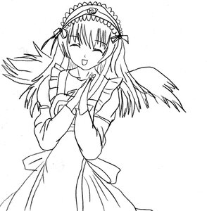 Rating: Safe Score: 0 Tags: 1girl :d angel_wings apron auto_tagged blush bow closed_eyes dress facing_viewer feathered_wings frills greyscale hairband image juliet_sleeves long_hair long_sleeves monochrome open_mouth ribbon simple_background smile solo suigintou white_background wings User: admin