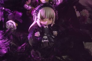 Rating: Safe Score: 0 Tags: 1girl black_dress doll dress flower frills hairband lolita_fashion long_hair long_sleeves looking_at_viewer sitting solo suigintou wings User: admin