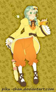 Rating: Safe Score: 0 Tags: 1girl bow copyright_name flower full_body grass green_eyes hair_ornament image kanaria long_sleeves lying on_back puffy_sleeves shoes smile solo User: admin