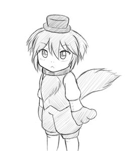 Rating: Safe Score: 0 Tags: 1girl :< animal_ears blush chibi greyscale hat image looking_at_viewer monochrome short_hair solo souseiseki tail User: admin