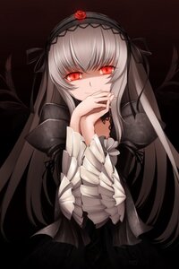 Rating: Safe Score: 0 Tags: 1girl black_dress black_ribbon dress frilled_sleeves frills hairband image long_hair long_sleeves looking_at_viewer red_eyes rose silver_hair simple_background smile solo suigintou upper_body very_long_hair User: admin