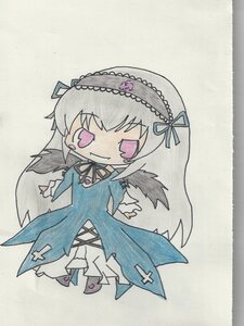 Rating: Safe Score: 0 Tags: 1girl auto_tagged chibi dress flower frills hairband heart image long_hair long_sleeves pink_eyes rose simple_background smile solo suigintou wings User: admin