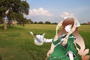 Rating: Safe Score: 0 Tags: 1girl blue_sky brown_hair closed_eyes cloud day dress image japanese_clothes kimono long_hair outdoors sky solo suiseiseki torn_clothes tree User: admin