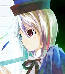 Rating: Safe Score: 0 Tags: 1girl auto_tagged blush brown_hair frills from_side green_eyes hat heterochromia image kabocha_(monkey4) looking_out_window multicolored_hair neck_ribbon red_eyes ribbon rozen_maiden short_hair silver_hair solo souseiseki User: admin