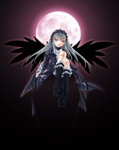 Rating: Explicit Score: 0 Tags: 1girl black_wings boots breasts dress full_moon hairband image joints long_hair moon red_eyes silver_hair sitting smile solo suigintou wings User: admin