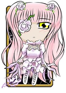 Rating: Safe Score: 0 Tags: 1girl dress eyepatch flower gloves hair_ornament image kirakishou long_hair pink_hair rose solo very_long_hair white_flower white_rose yellow_eyes User: admin