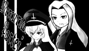 Rating: Safe Score: 0 Tags: 2girls blush cross greyscale hat image kakizaki_megu long_hair monochrome multiple_girls smile solo suigintou User: admin