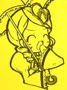 Rating: Safe Score: 0 Tags: 1girl :d drill_hair flower hair_ornament image kanaria microphone monochrome open_mouth simple_background smile solo yellow_background yellow_theme User: admin