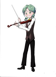 Rating: Safe Score: 0 Tags: 1girl black_footwear black_pants black_vest bowtie formal full_body green_eyes green_hair image kanaria long_sleeves looking_at_viewer open_mouth pants shirt smile solo standing suit vest violin white_background white_shirt User: admin