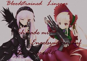 Rating: Safe Score: 0 Tags: 2girls dress gun hairband holding image long_hair multiple_girls pair shinku suigintou weapon User: admin