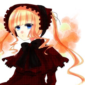 Rating: Safe Score: 0 Tags: 1girl blonde_hair blue_eyes bow dress drill_hair floral_background flower image lace long_hair looking_at_viewer pink_rose red_rose rose shinku solo twintails User: admin