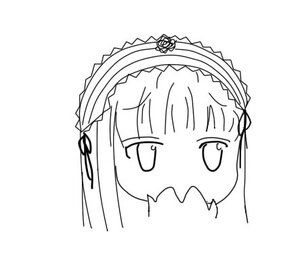 Rating: Safe Score: 0 Tags: 1girl bangs blush eyebrows_visible_through_hair frilled_hairband greyscale hairband image monochrome simple_background solo striped suigintou white_background User: admin