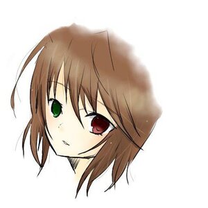 Rating: Safe Score: 0 Tags: 1girl blush brown_hair eyebrows_visible_through_hair green_eyes heterochromia image looking_at_viewer parted_lips portrait red_eyes short_hair simple_background solo souseiseki white_background User: admin