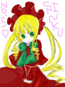 Rating: Safe Score: 0 Tags: 1girl blonde_hair bonnet bow bowtie dress green_eyes image long_hair long_sleeves looking_at_viewer shinku simple_background solo twintails white_background User: admin