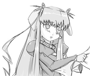 Rating: Safe Score: 0 Tags: 1girl barasuishou blush collar fate_testarossa greyscale image long_hair long_sleeves looking_at_viewer monochrome necklace simple_background solo upper_body very_long_hair white_background User: admin