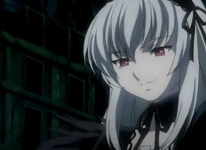 Rating: Safe Score: 0 Tags: 1girl bangs black_ribbon black_wings closed_mouth dress eyebrows_visible_through_hair flower hair_ribbon hairband image long_hair looking_at_viewer red_eyes ribbon silver_hair smile solo suigintou wings User: admin