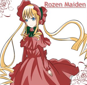 Rating: Safe Score: 0 Tags: 1girl blonde_hair blue_eyes bonnet bow bowtie capelet dress flower green_bow image long_hair long_sleeves red_dress rose shinku sidelocks simple_background solo twintails very_long_hair white_background User: admin