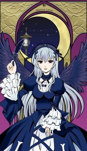 Rating: Safe Score: 0 Tags: 1girl black_wings breasts dress feathers flower frilled_sleeves frills hairband image long_hair long_sleeves looking_at_viewer pink_eyes red_eyes rose silver_hair solo suigintou very_long_hair wings User: admin