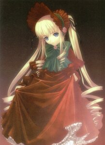 Rating: Safe Score: 0 Tags: 1girl blonde_hair blue_eyes bonnet bow bowtie dress drill_hair flower green_bow image long_hair long_sleeves looking_at_viewer red_dress rose shinku simple_background solo twin_drills very_long_hair User: admin