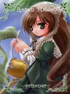 Rating: Safe Score: 0 Tags: 1girl apron brown_hair dress green_dress green_eyes image long_hair long_sleeves solo suiseiseki text_focus User: admin