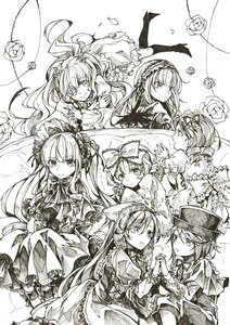 Rating: Safe Score: 0 Tags: 6+girls bonnet bow dress flower hairband hat hina_ichigo holding_hands image kanaria long_hair looking_at_viewer monochrome multiple multiple_girls rose shinku short_hair siblings sisters smile souseiseki suigintou suiseiseki tagme twintails User: admin