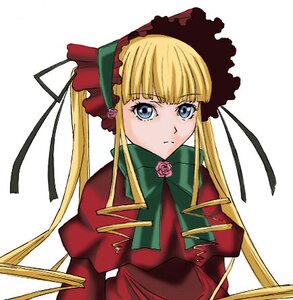 Rating: Safe Score: 0 Tags: 1girl blonde_hair blue_eyes bonnet bow bowtie dress flower green_bow green_neckwear image long_hair long_sleeves looking_at_viewer red_dress rose shinku sidelocks simple_background solo twintails upper_body white_background User: admin