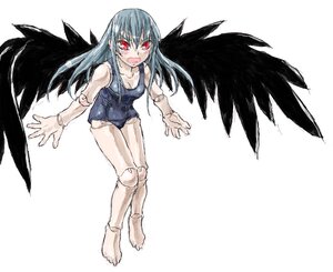 Rating: Safe Score: 3 Tags: 1girl auto_tagged barefoot black_wings blush doll_joints image joints long_hair one-piece_swimsuit open_mouth red_eyes school_swimsuit solo striped suigintou swimsuit wings User: admin