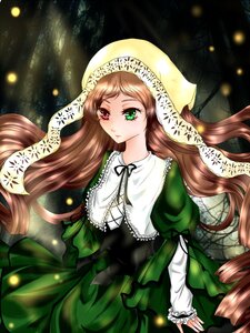 Rating: Safe Score: 0 Tags: 1girl brown_hair dress drill_hair frills green_dress green_eyes head_scarf heterochromia image long_hair long_sleeves looking_at_viewer red_eyes solo standing suiseiseki tears twin_drills twintails very_long_hair User: admin