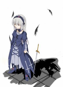 Rating: Safe Score: 0 Tags: 1girl bird black_feathers black_wings cross dress feathers frills full_body hairband image juliet_sleeves long_hair long_sleeves red_eyes shadow solo standing suigintou wings User: admin