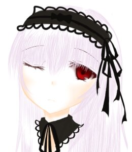 Rating: Safe Score: 0 Tags: 1girl bangs black_ribbon blush closed_mouth eyebrows_visible_through_hair hairband image looking_at_viewer portrait red_eyes ribbon simple_background solo striped suigintou white_background User: admin